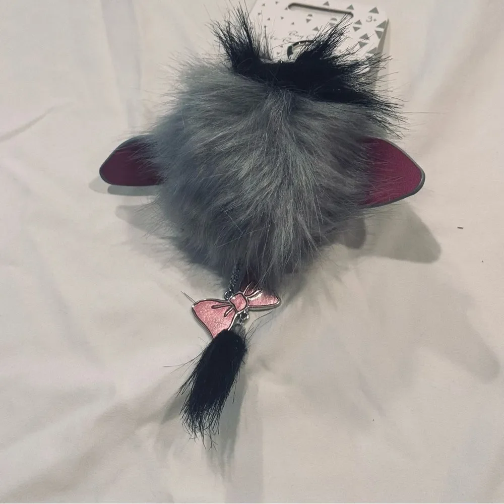 NWT Disney Eeyore Furry Pom Pom Bag Charm Keychain